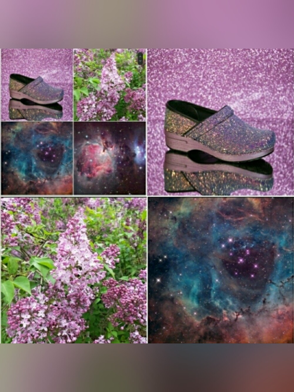 Lilac Dansko Pro Glitter Clog Sparkle Fairycore Festive Boho Cottage Prairie 🌿 - Picture 3 of 12